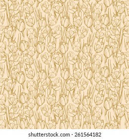 Floral seamless pattern. Crocus in color