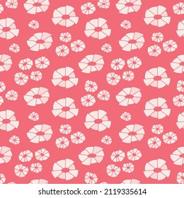 Floral seamless pattern with cute daisies. Fun retro texture. Summer hand drawn vector background with flowers and petals for wrapping paper, apparel, card, gift, fabric, textile, packaging, wallpaper