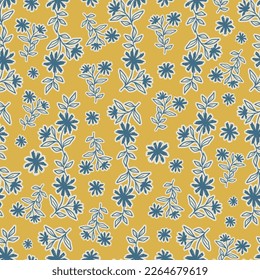 Floral seamless pattern with cute daisy flowers. Feminine texture for textile or fabric motifs