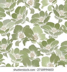 Patrón floral sin fisuras. Diseño lindo del fondo del Fondo de pantalla de las flores. Plantilla Botánica para Textil, Tela, Impresión, Anuncio, Web, Redes Sociales. Ilustración vectorial. No es IA
