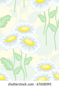 floral seamless pattern with daisies