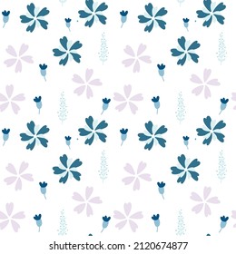 Floral seamless pattern, daisies and buds.