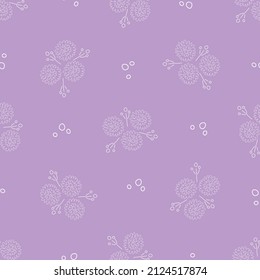 Patrón floral sin fisuras. Daisies o camomila. Un adorno interminable para el textil o el diseño. Camomiles en un fondo lila. Impresión de moda. Imagen vectorial. Estilo plano.