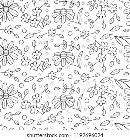 Floral seamless pattern with daisies and chamomiles.