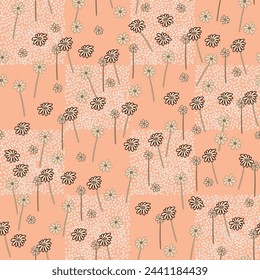 floral seamless pattern with daisies. Vector design for paper, fabric and other surface.