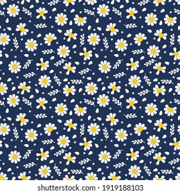 Floral seamless pattern. Daisy, chamomile surface texture. Great for clothing, packaging. Vector illustration