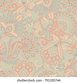 Floral seamless pattern. damask vector background