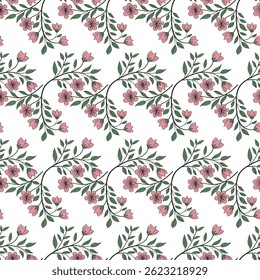 Floral  seamless pattern for decorating all fashion designs, fabrics, wallpapers and prints. on a white color background