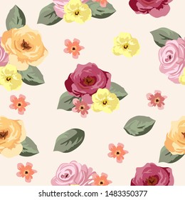 floral seamless pattern for decoration, scrapbooking, background and many more