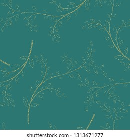 Floral seamless pattern with decorative branches. Vector illustration