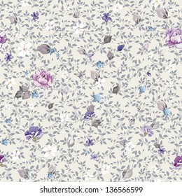 Floral seamless pattern decorative flowers. Beautiful vector illustration