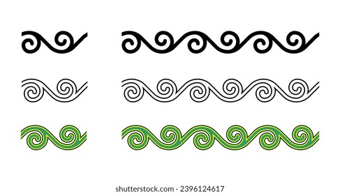 Floral Seamless Pattern Decorative Frame Border Ornament Vector Illustration Set