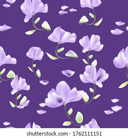 floral seamless pattern. delicate pattern, color in one style. vector.
