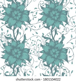 Floral Seamless Pattern with Delicate Flowers. Ornament for Skirt Wallpaper Blouse. Colorful Modern Rapport. Trendy Pattern for Wrapping Paper. Vector Seamless Flowers.