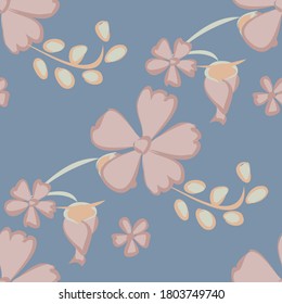 Patrón floral sin foco con flores delgadas. Grandes elementos para papel impreso, textil, de línea, de fondo. Patrón bonito para envolver papel. Flores salvajes vectoriales. Colorida Moderna Rapport.