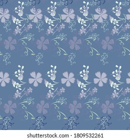 Floral Seamless Pattern with Delicate Flowers. Big Elements for Print, Textile, Linen, Wallpaper. Pretty Pattern for Wrapping Paper. Vector Wild Flowers. Colorful Modern Rapport.