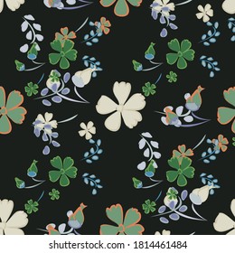 Patrón floral sin foco con flores delgadas. Grandes elementos para papel impreso, textil, de línea, de fondo. Patrón bonito para envolver papel. Flores salvajes vectoriales. Colorida Moderna Rapport.
