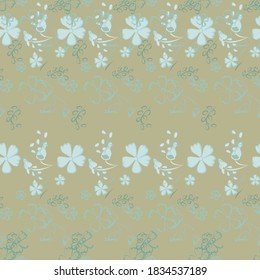 Blumenmuster nahtlose Muster mit zarten Blumen. Große Elemente für Druck, Textilien, Leinen, Tapete. Hübsches Muster für Papierfräsen. Vektor-Wildblumen. Farbenfrohe, moderne Berichterstattung.
