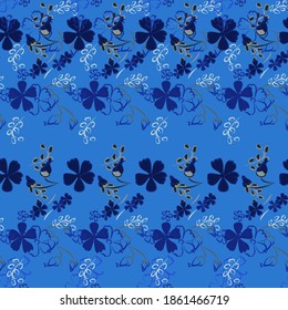 Floral Seamless Pattern with Delicate Flowers. Big Elements for Print, Textile, Linen, Wallpaper. Pretty Pattern for Wrapping Paper. Vector Wild Flowers. Colorful Modern Rapport.
