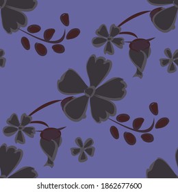 Patrón floral sin foco con flores delgadas. Grandes elementos para papel impreso, textil, de línea, de fondo. Patrón bonito para envolver papel. Flores salvajes vectoriales. Colorida Moderna Rapport.