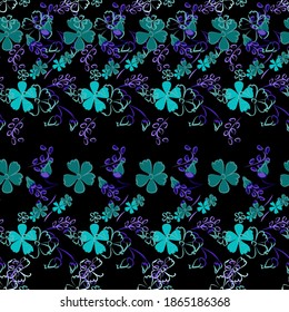 Floral Seamless Pattern with Delicate Flowers. Big Elements for Print, Textile, Linen, Wallpaper. Pretty Pattern for Wrapping Paper. Vector Wild Flowers. Colorful Modern Rapport.