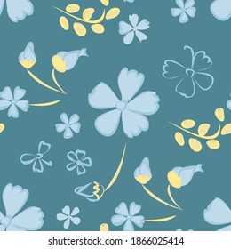 Patrón floral sin foco con flores delgadas. Grandes elementos para papel impreso, textil, de línea, de fondo. Patrón bonito para envolver papel. Flores salvajes vectoriales. Colorida Moderna Rapport.