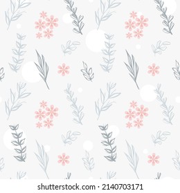 Floral sin fisuras en delicados colores rosa pastel. Resumen de patrones florales vectoriales para moda, textiles e interiores. Delicado verano, floral primaveral para vestir, textiles, papel envuelto
