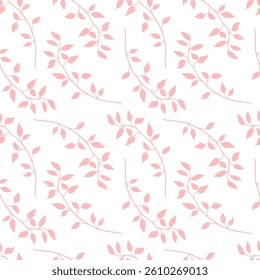 Floral seamless pattern of delicate pink branches.
