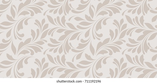 Floral seamless pattern. Delicate plant background. Endless texture for wrapping, textiles, paper.