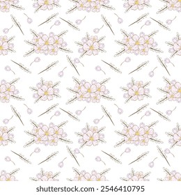 Floral seamless pattern . Design for background, wallpaper, fabric, clothing, wrapping, illustration, print, bed sheet, table cloth, interior decoration.