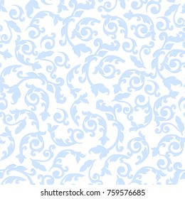 Floral seamless pattern. Design element. Blue bacground