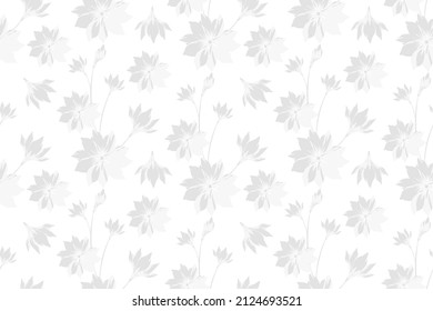 Blumennahtloses Muster für die Textilpapierdekoration. Blumenzeichnung Naturhintergrund botanische Tapete. Trendige Farbige Ornament-Ausdrucke, Vektorgrafik-Hintergrund