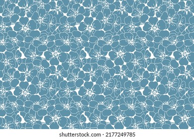 Diseño de patrones florales sin fisuras para la impresión de tela o papel pintado. Decoración textil vectorial de flores. Arte de fondo natural.