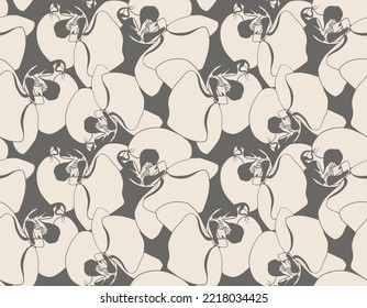Floral seamless pattern design for fabric or wallpaper print. Flower vector textile decoration. Nature background art.