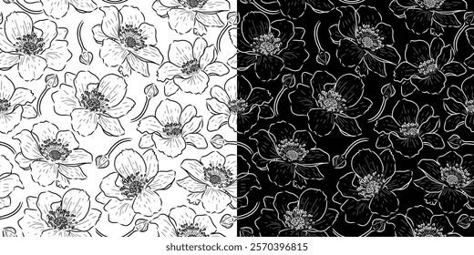 Floral Seamless pattern design. Flat vector illustration and design for fabric, textile, fashion, wallpaper, wrapping and all prints.