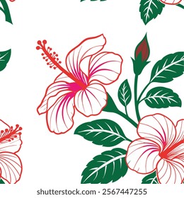 Floral seamless pattern design with hibiscus 