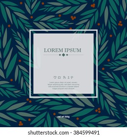 Floral seamless pattern design/ Label design with floral background/ Abstract background/ Vintage frames design/ Polygon label with floral elements/ Textile pattern/ Fashion label/ Christmas pattern