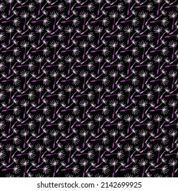 Floral Seamless Pattern Design on the black background