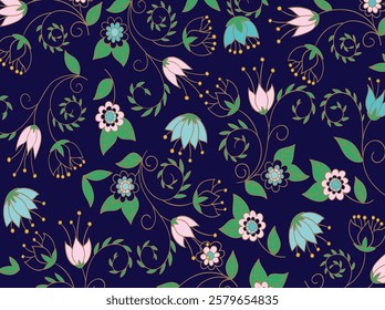 floral seamless pattern design on different colour 9