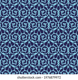 Floral seamless pattern design with Ottoman Turkish style ornaments, repeating background for web and print