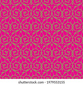 Floral seamless pattern design with Ottoman Turkish style ornaments, repeating background for web and print