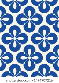 Floral seamless pattern design. Scandinavian style. Vector illustration.