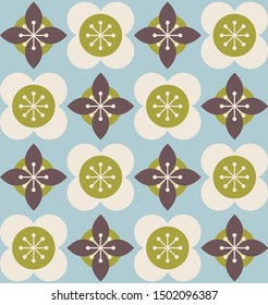Floral seamless pattern design. Scandinavian style. Vector illustration.