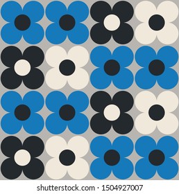 Floral seamless pattern design. Scandinavian style. Vector illustration.