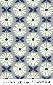 Floral seamless pattern design. Scandinavian style. Vector illustration.