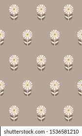 Floral seamless pattern design. Scandinavian style. Vector illustration.