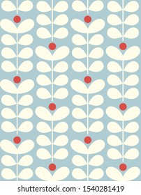 Floral seamless pattern design. Scandinavian style. Vector illustration.