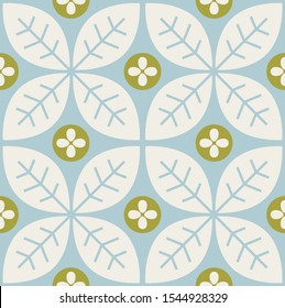 Floral seamless pattern design. Scandinavian style. Vector illustration.