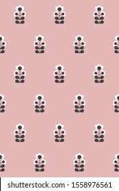 Floral seamless pattern design. Scandinavian style. Vector illustration.