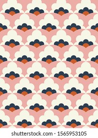 Floral seamless pattern design. Scandinavian style. Vector illustration.